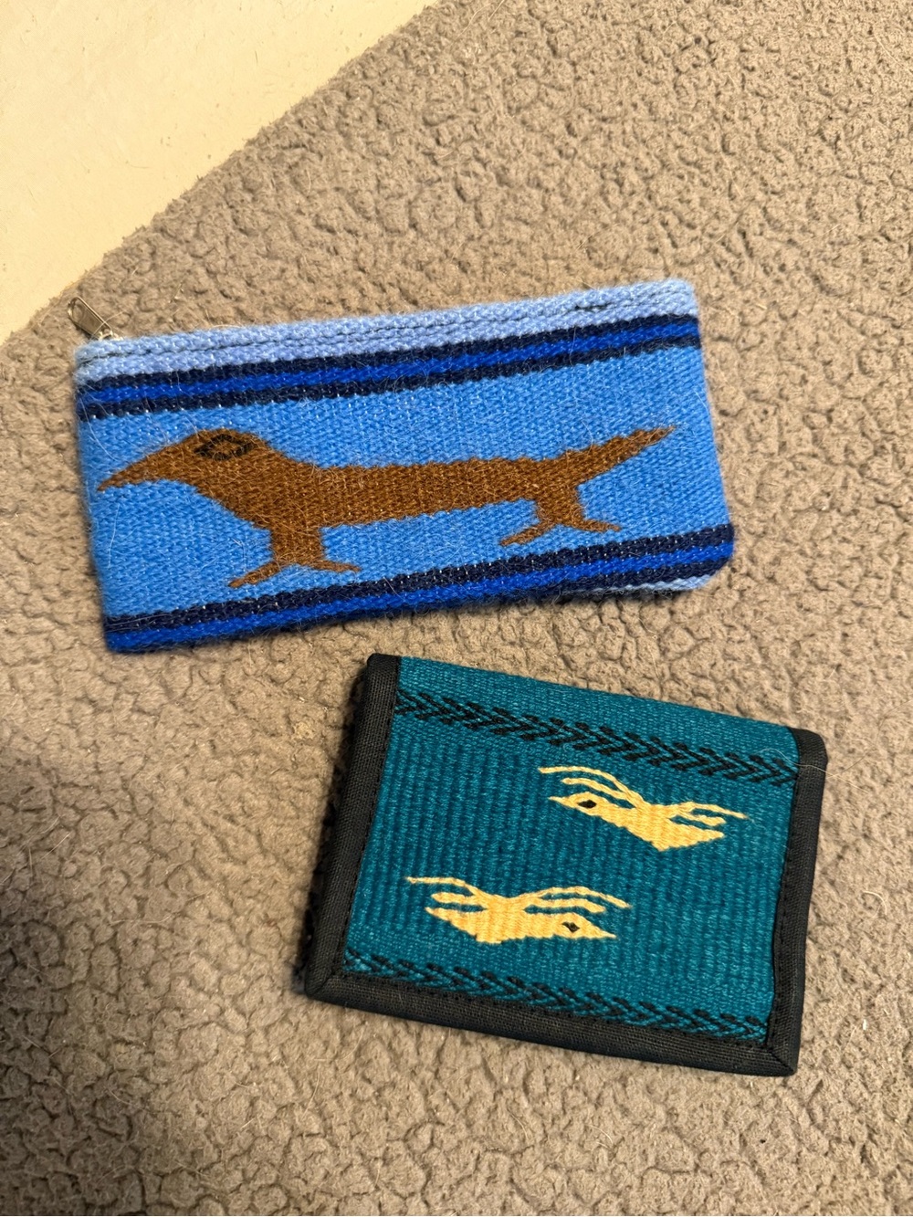 Guatemalan wallet and mini zip bag